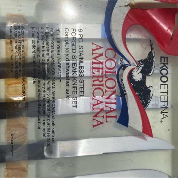 Ekco Eterna Colonial Americana Stainless Steel Forged Steak Knife Set-NEW - Picture 12 of 12